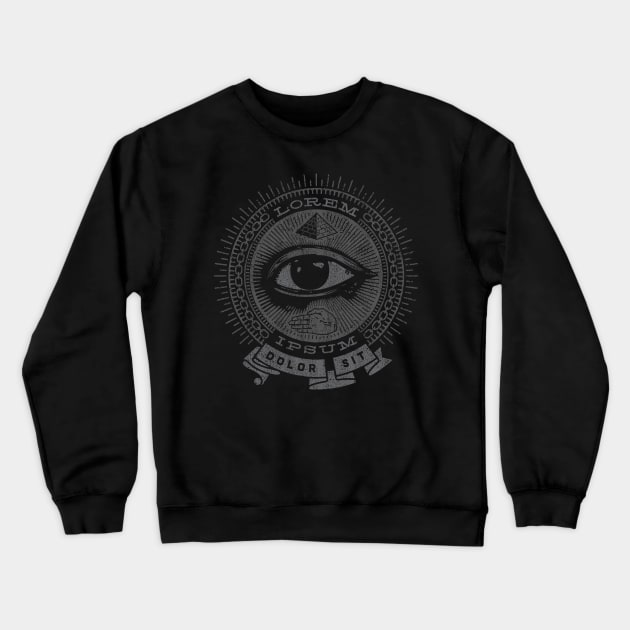 Lorem Ipsum Greek Text Graphic Design Secret Society Seal Crewneck Sweatshirt by artbitz